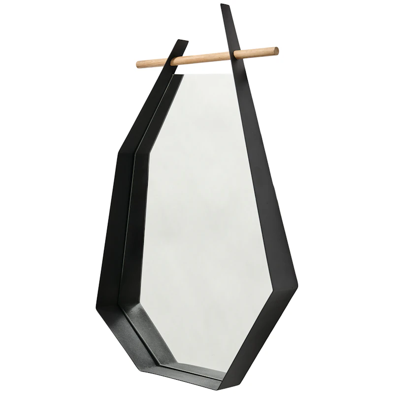 Edge Veggspeil 38x72 cm, Sort