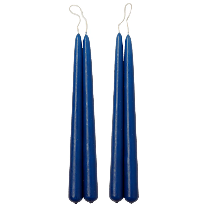 Blossom Stearinlys 4-pk, Cobalt Blue