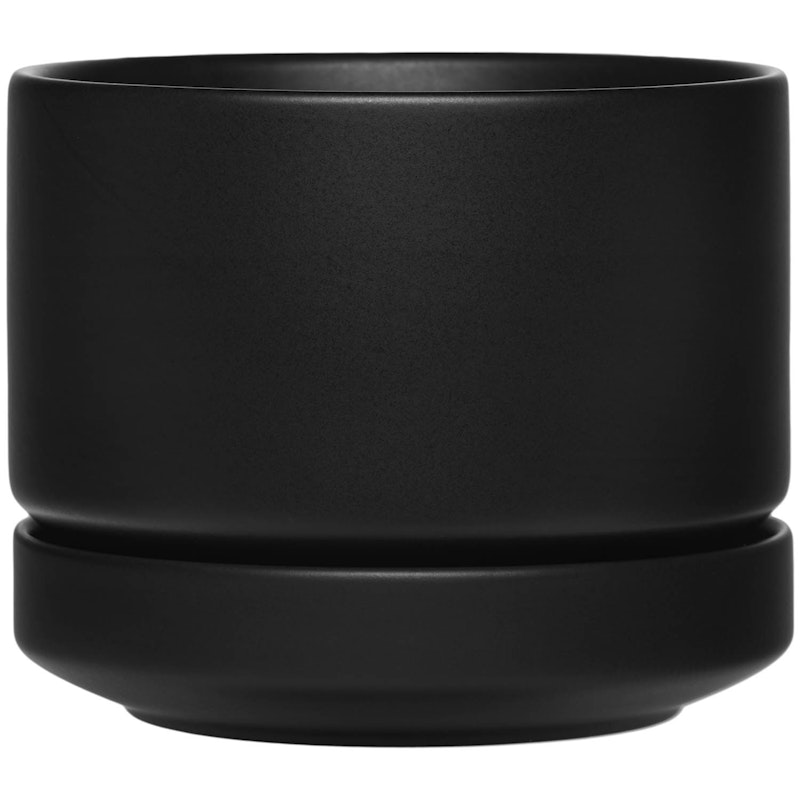 Krukke Med Tallerken H13,2 cm, Matt Sort