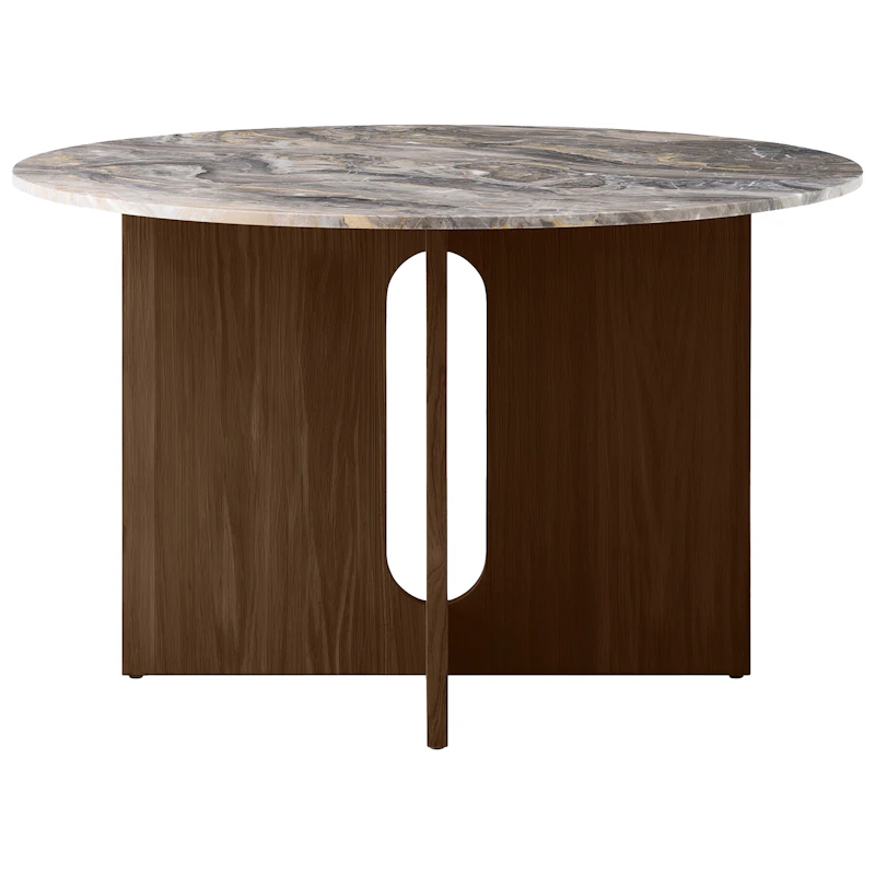 Androgyne Spisebord Ø120 cm, Mørkbeiset Eik / Grey Galaxy