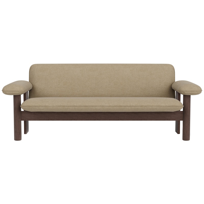 Brasilia 2-Seter Sofa, Mørkbeiset Eik / Bouclé 02 Beige