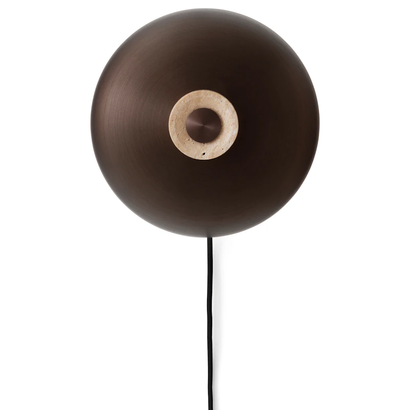 Reverse Vegglampe, Travertin / Bronze Brass