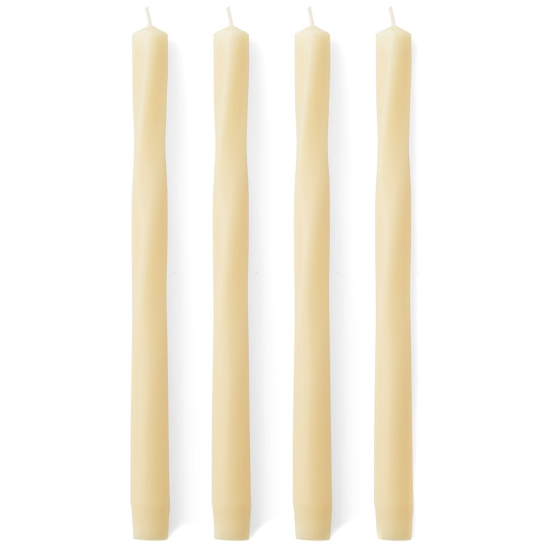 Twist Stearinlys 4-pk, Ivory