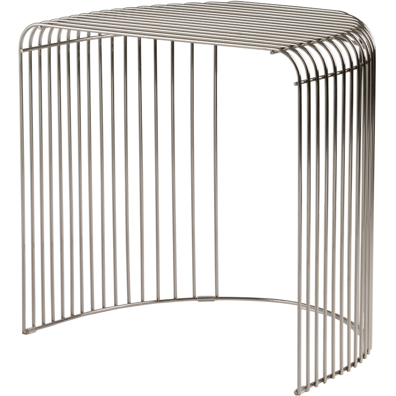 Curva Sidebord Krombelagt Stål, Silver