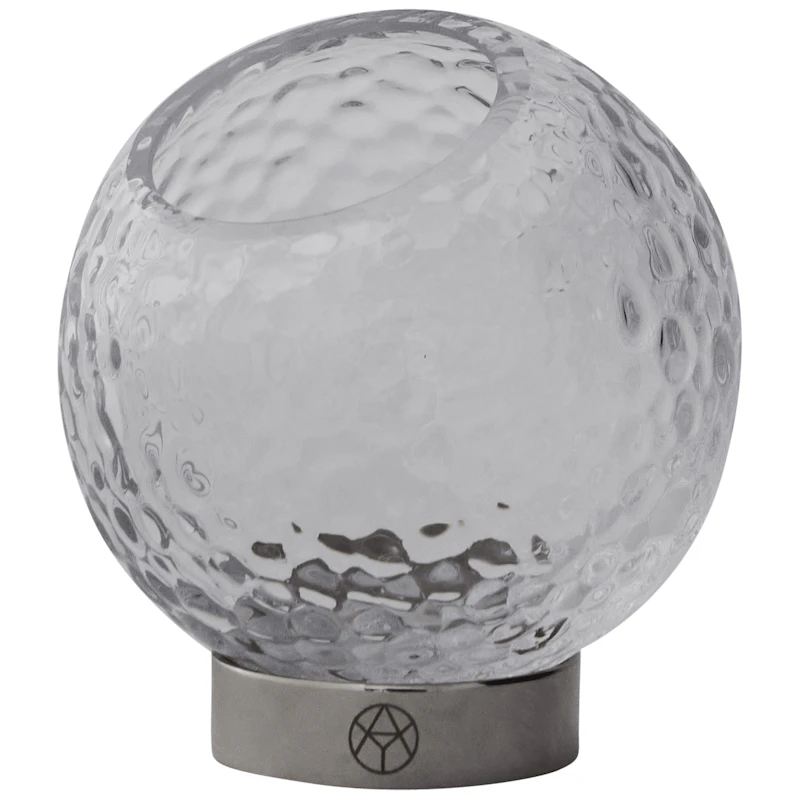 Globe Bubbles Vase Ø21 cm, Klar /  Sølv
