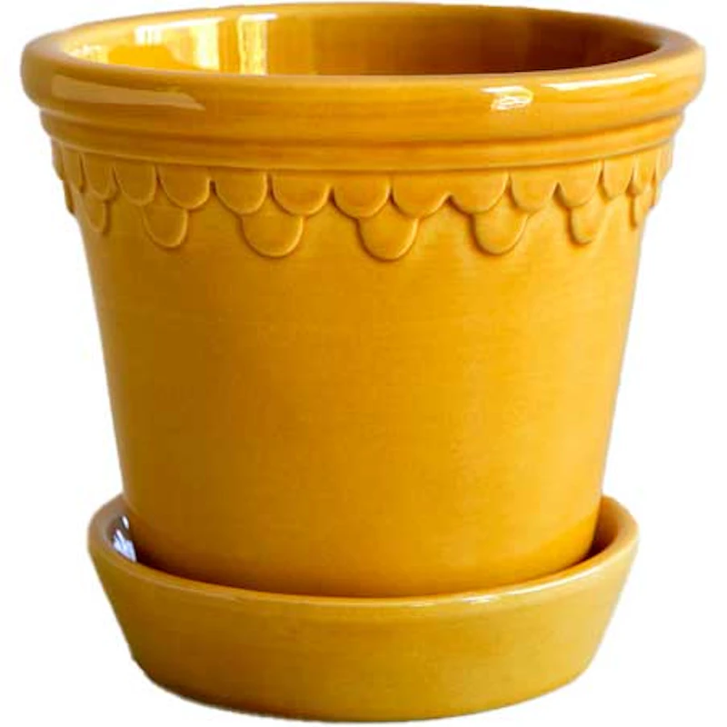 Copenhagen Krukke Med Tallerken 12 cm, Amber Yellow