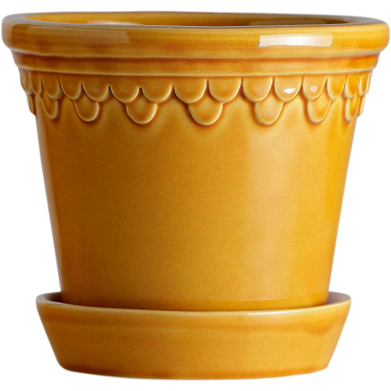Copenhagen Krukke med Tallerken Gul, Ø18 cm