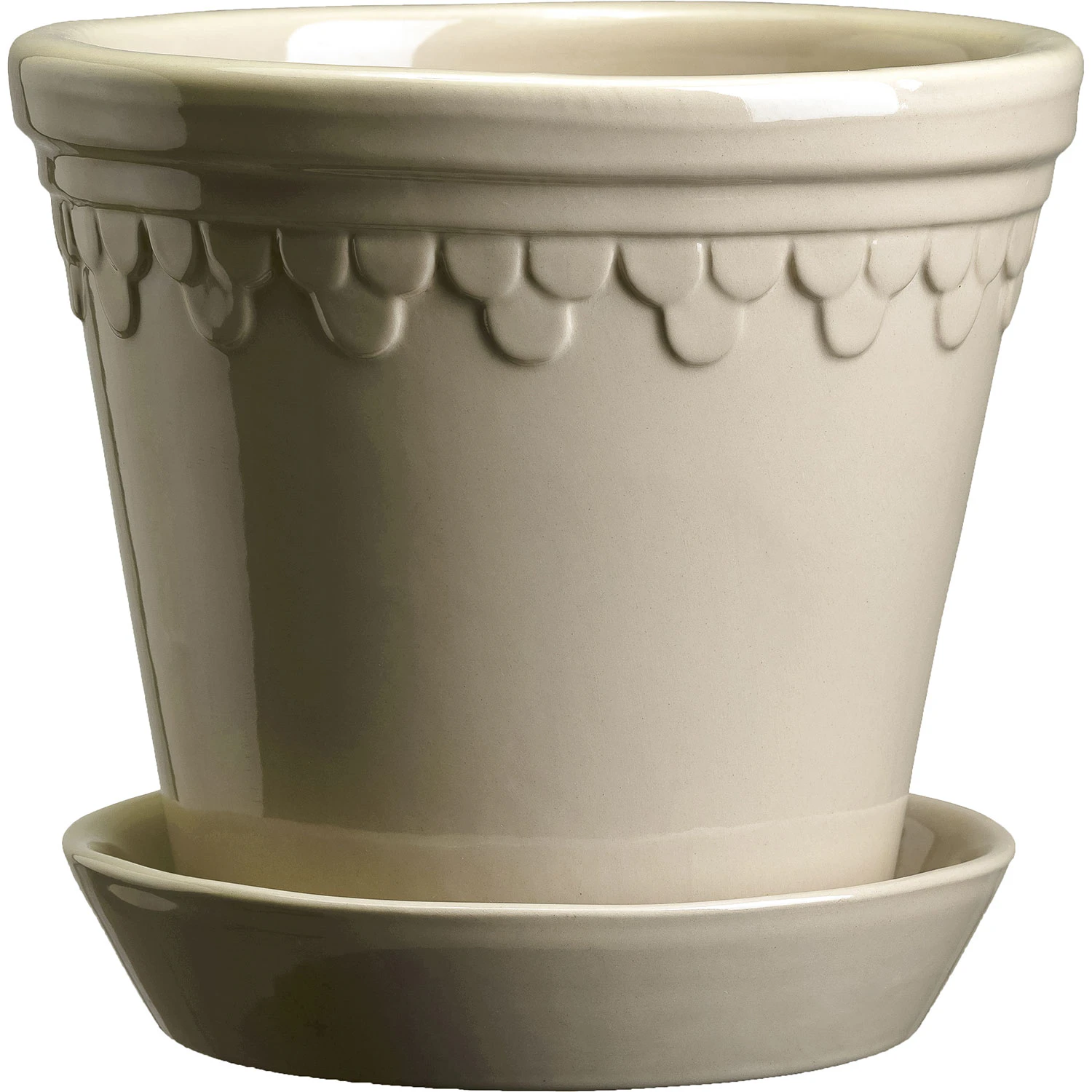 Copenhagen Krukke med Tallerken Sand Stone, &Oslash;10 cm