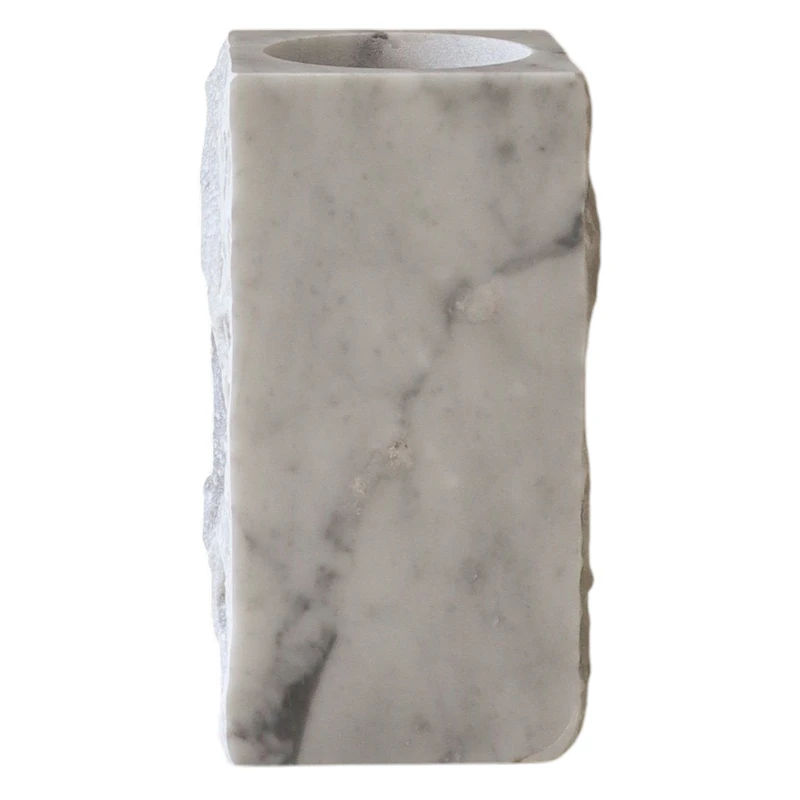 Edge Vase Large, White Carrara
