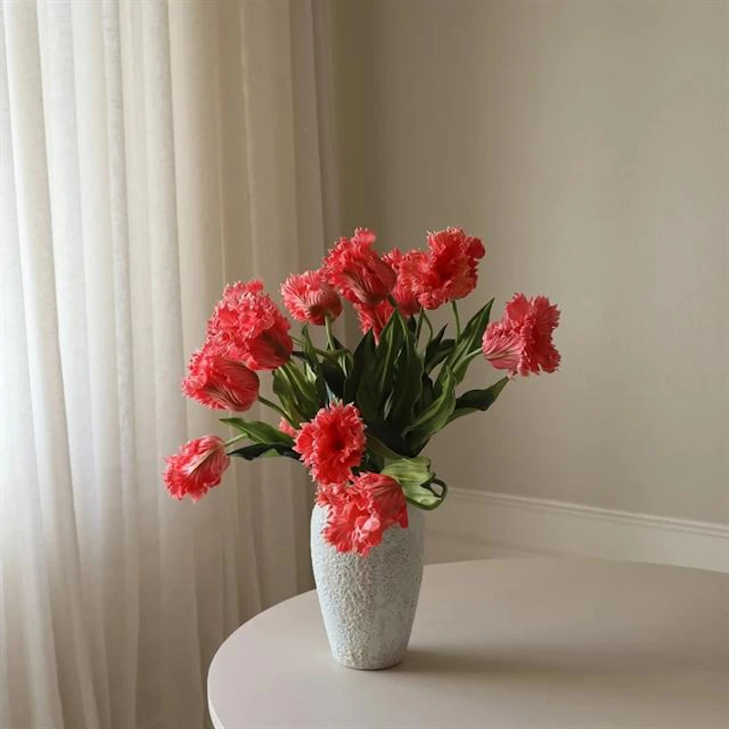 Parrot Tulips Bukett Rød