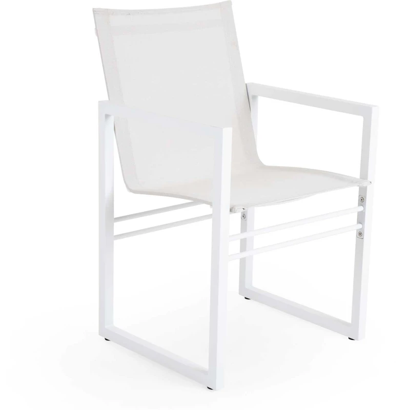 Vevi Spisestol, Hvit/Aluminium