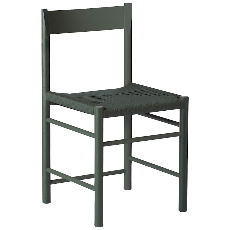 F Chair, Green Lacquered Ash / Green Webbing