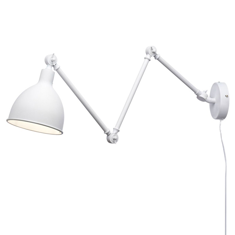 Bazar Vegglampe Lang Arm, Hvit