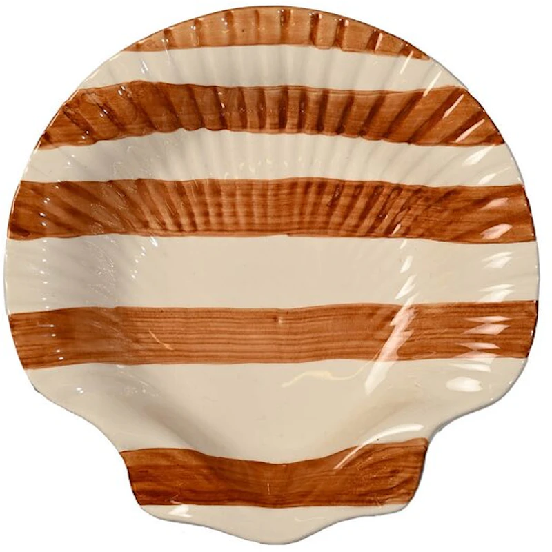 Armona Tallerken 23,5 cm, Hvit / Lysebrun