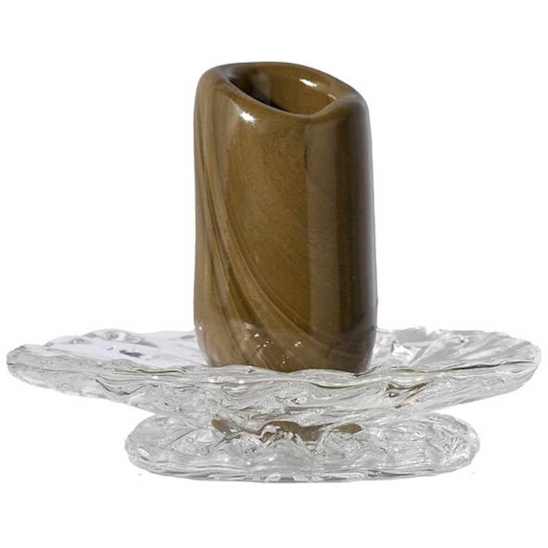 Lara Candlestick Lysestake 9 cm, Grønn / Klar