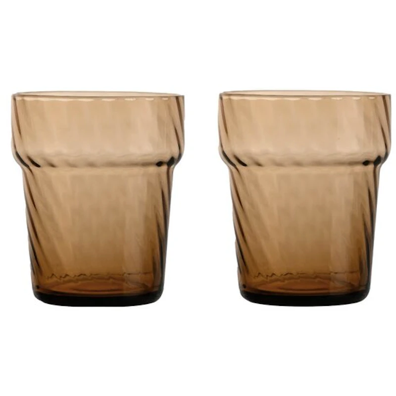 Opacity Drikkeglass Short 2-pk, Brun