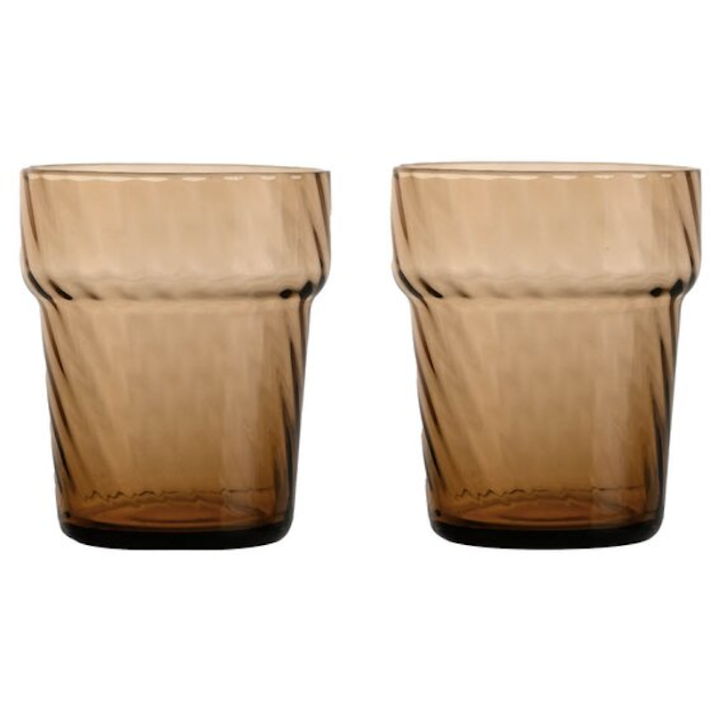 Opacity Drikkeglass Short 2-pk, Brun