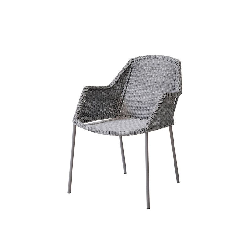 Breeze Chair With Armrest Stackable, Light Grey