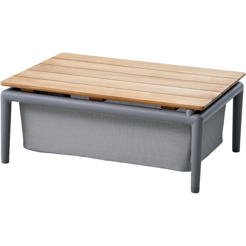 Conic Box Bord 74x52 cm, Light Grey/TexTeak Bordskive