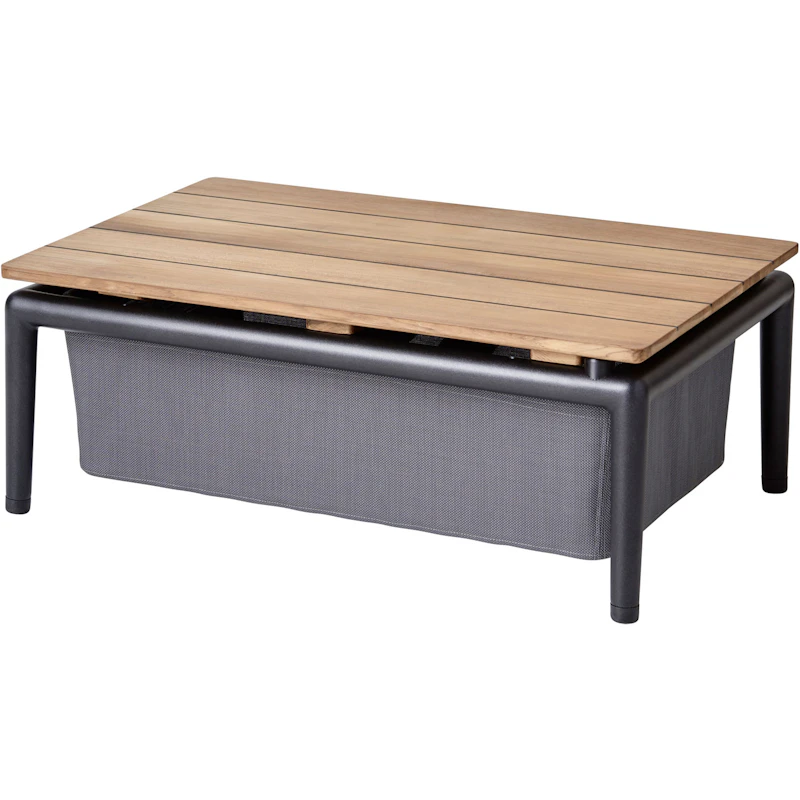 Conic Box Bord 74x52 cm, Grey/TexTeak Bordskive