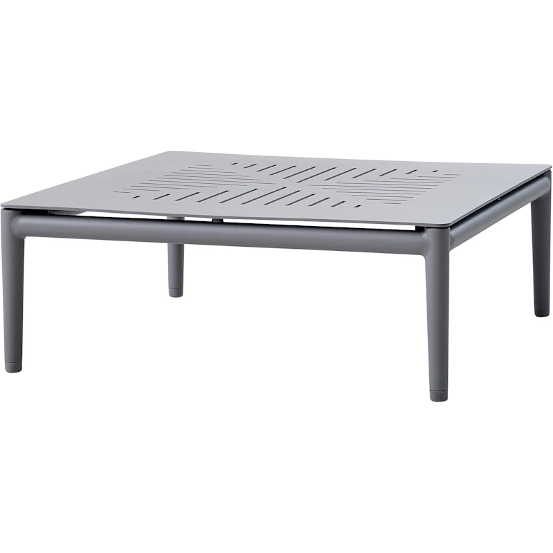 Conic Salongbord 75x75 cm, Light Grey/Aluminium