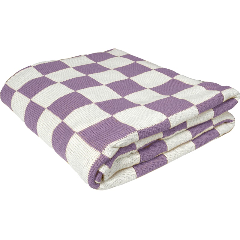 Knitted Check Pledd 130x160 cm, Lilac