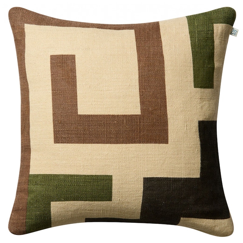 Aman Putetrekk 50x50 cm, Taupe / Cactus Green / Brun