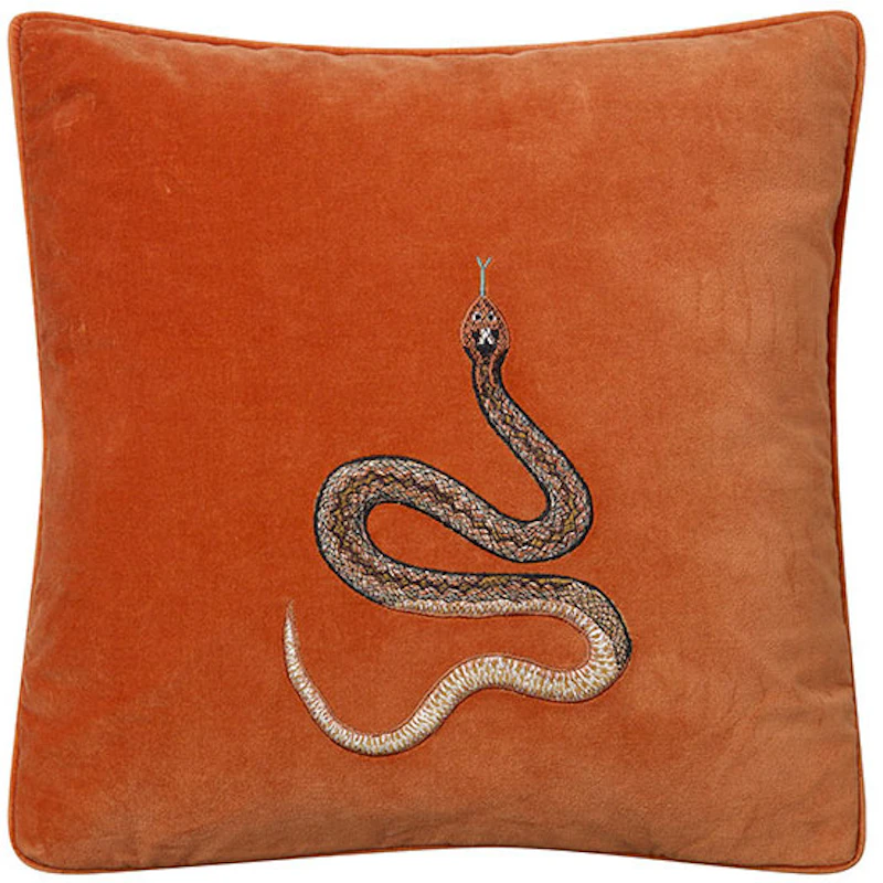 Embroidered Putetrekk 50x50 cm, Oransje