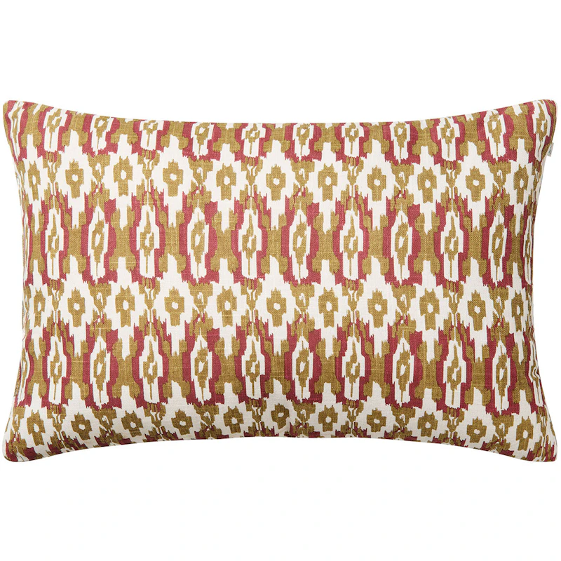 Ikat Delhi Pute Utendørs 40x60 cm, Beige / Mineral Red
