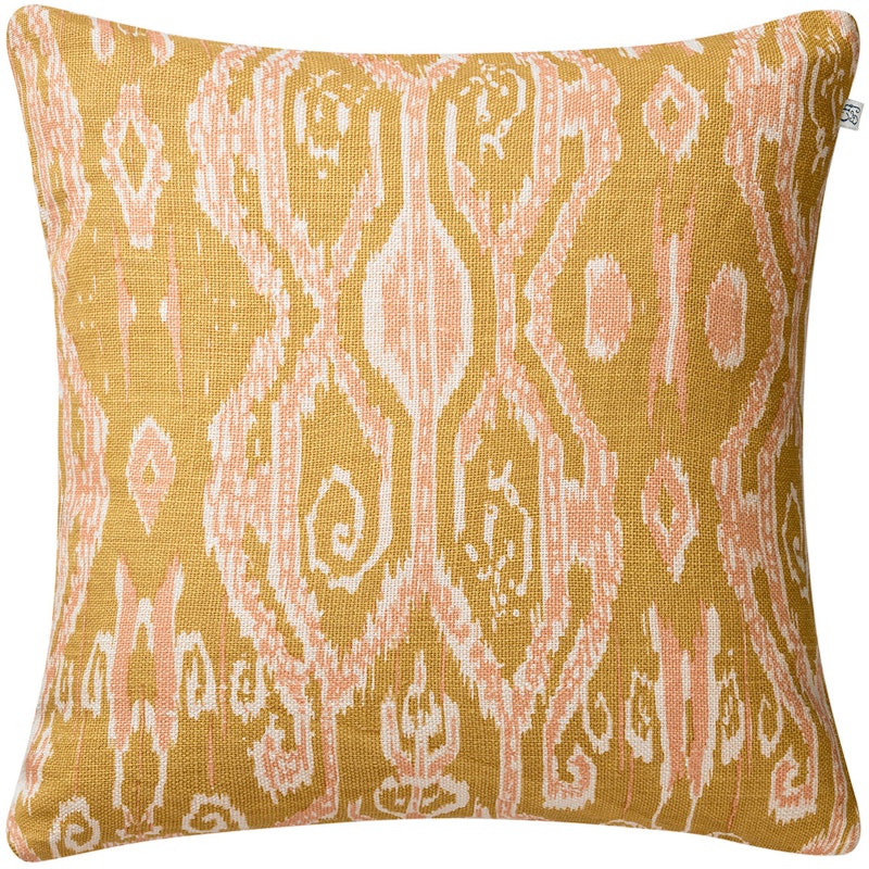 Ikat Madras Putetrekk 50x50 cm, Spicy Yellow / Rose