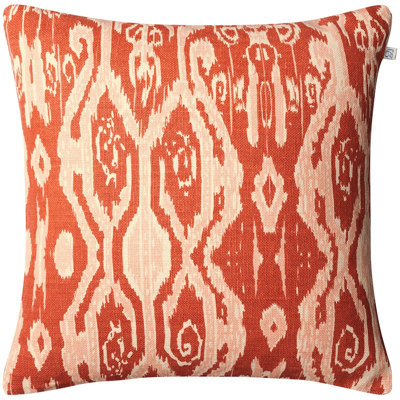 Ikat Madras Putetrekk 50x50 cm, Apricot Orange / Rose