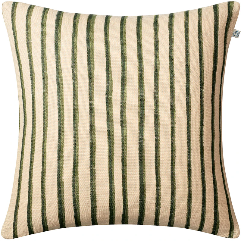 Jaipur Stripe Putetrekk 50x50 cm, Light Beige / Cactus Green / Green