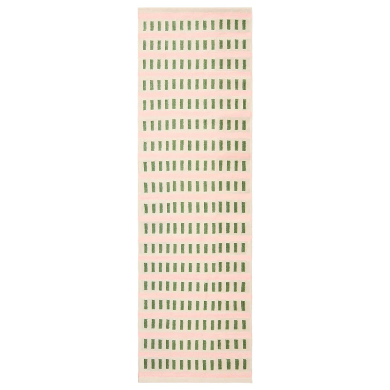 Ladakh Ullteppe 80x250 cm, Off-white / Cactus Green
