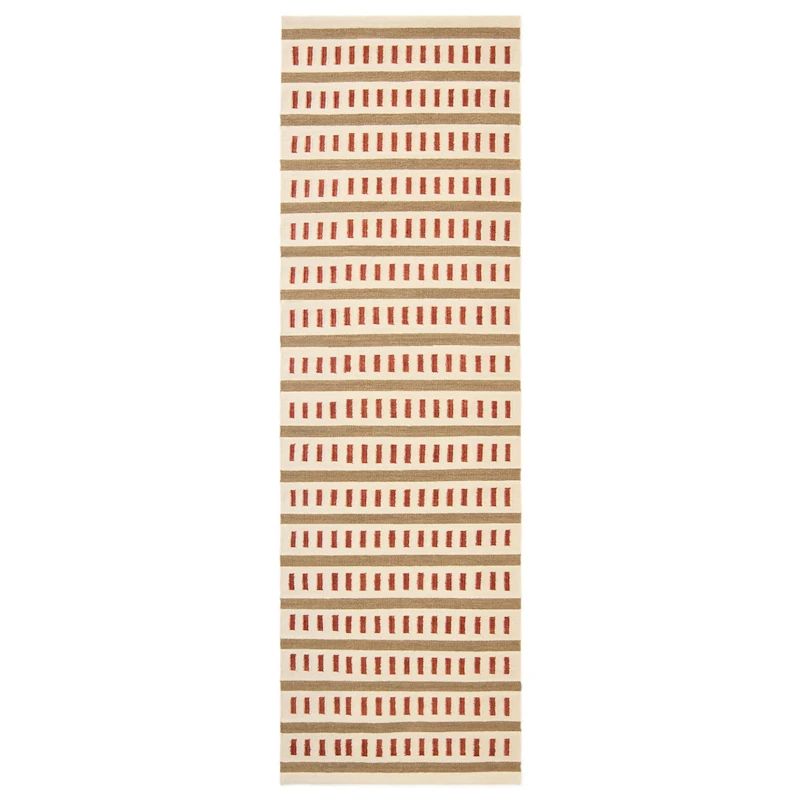 Ladakh Ullteppe 80x250 cm, Hvit / Beige / Rust