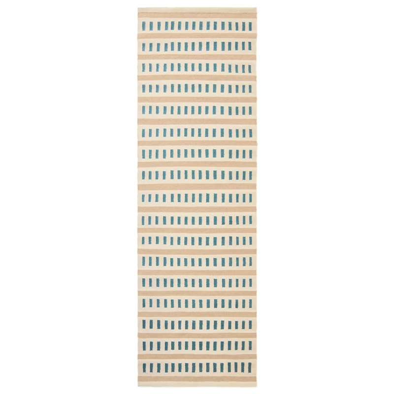 Ladakh Ullteppe 80x250 cm, Off-white / Sky Blue / Lys Beige