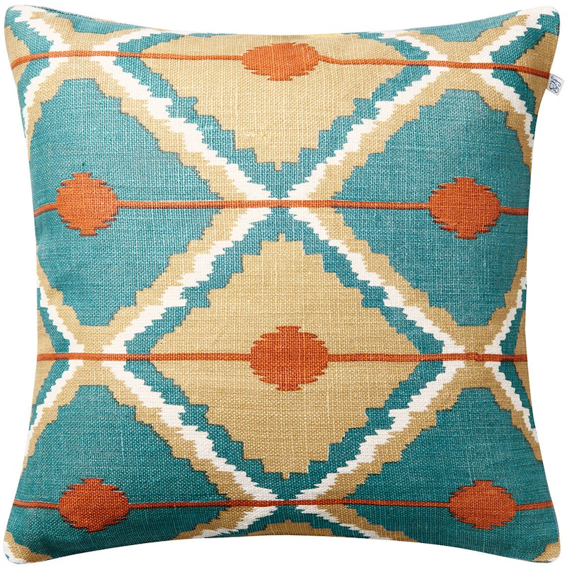 Pune Putetrekk 50x50 cm, Apricot Orange / Khaki / Heaven Blue