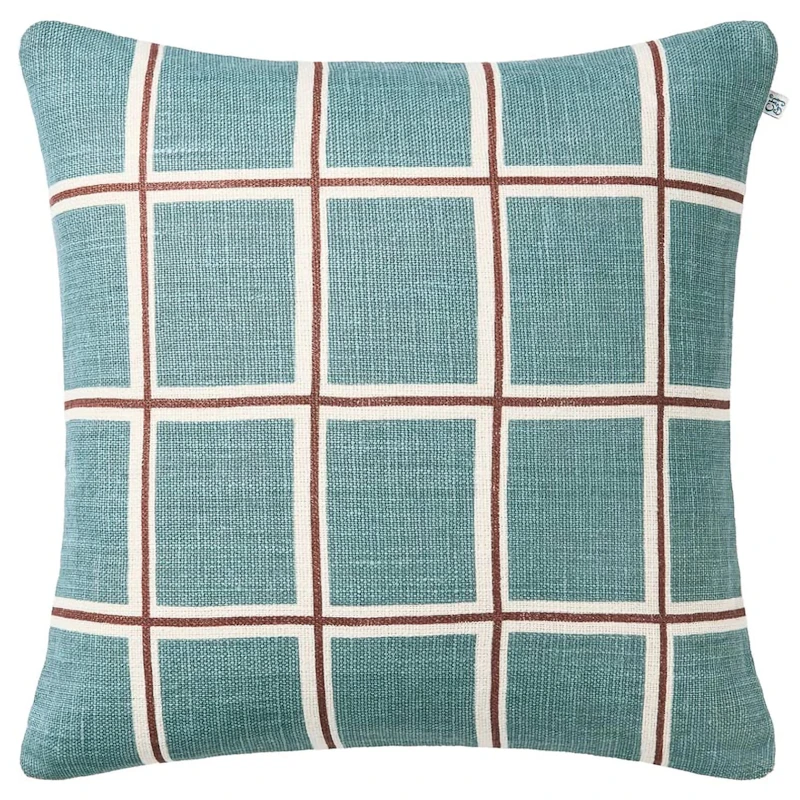 Raha Putetrekk 50x50 cm, Terracotta / Sky Blue