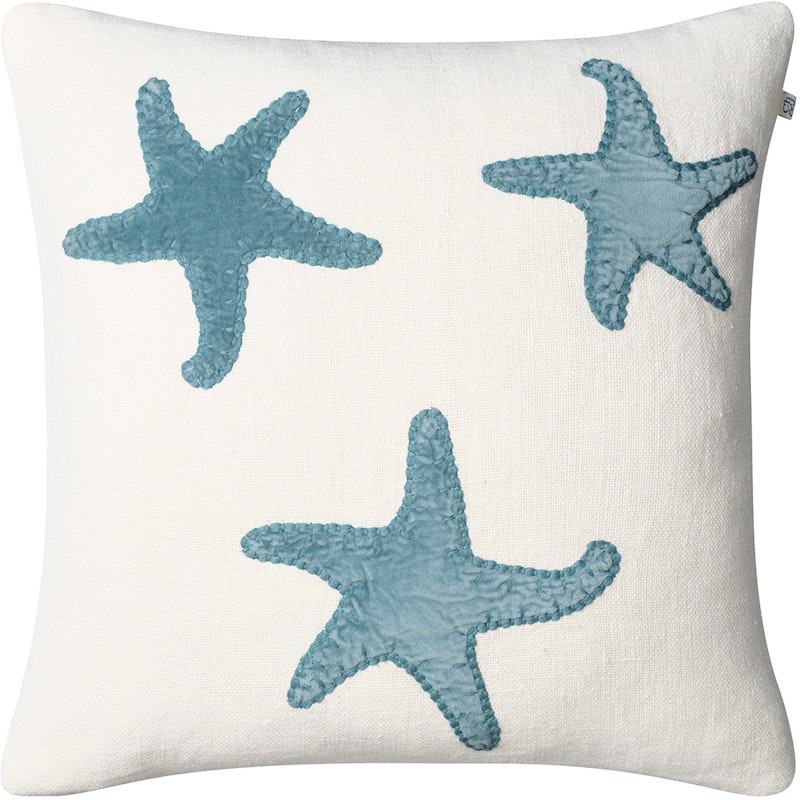 Star Fish Putetrekk 50x50 cm, Off-white / Heaven Blue