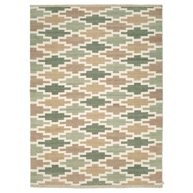 Korsnäs Ullteppe 250x350 cm, Grønn / Beige