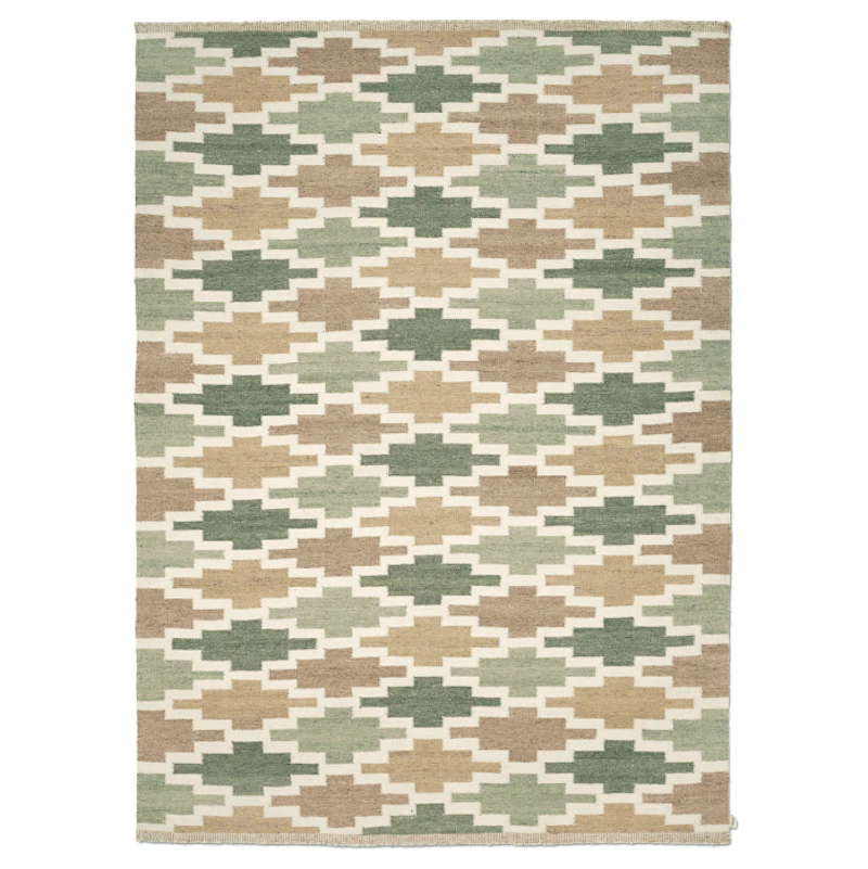 Korsnäs Ullteppe 200x300 cm, Grønn / Beige