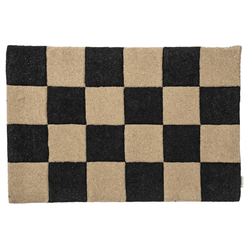 Square Dørmatte 60x90 cm, Sort / Naturlig
