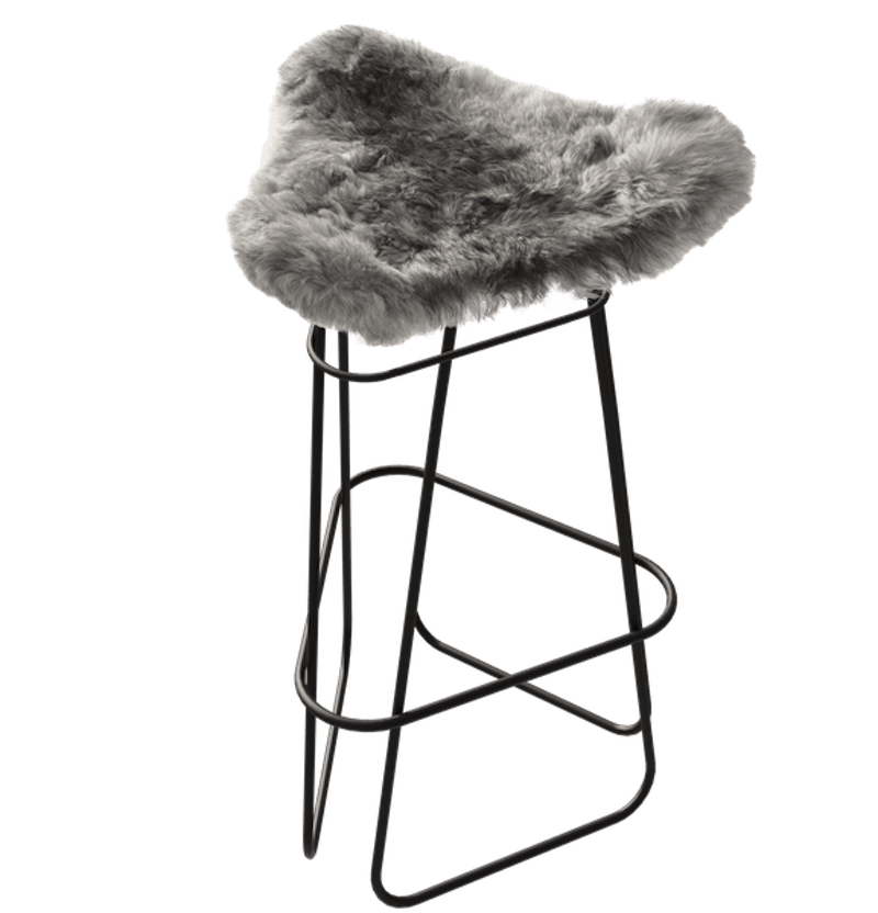 Iceland Barstol 82 cm, Sort / Shorn Grey