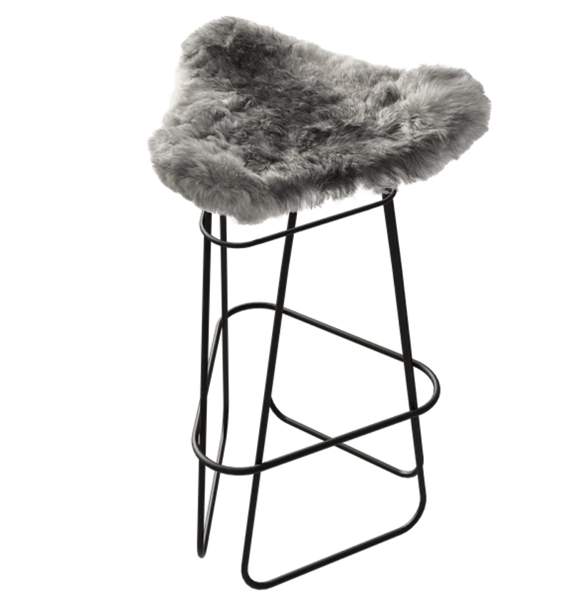Iceland Barstol 82 cm, Sort / Shorn Grey