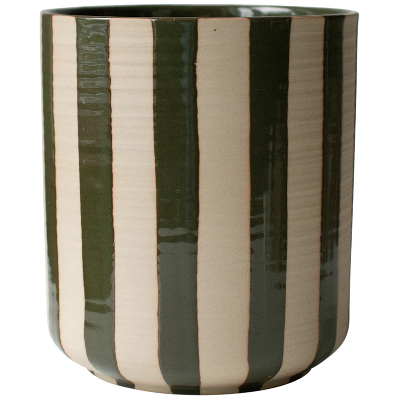 Line Stripe Krukke 16 cm, Grønn
