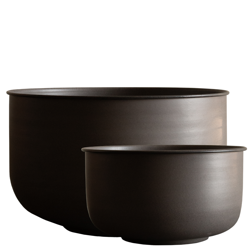 Out Wide Utendørs Gryter 2-pk, Brun