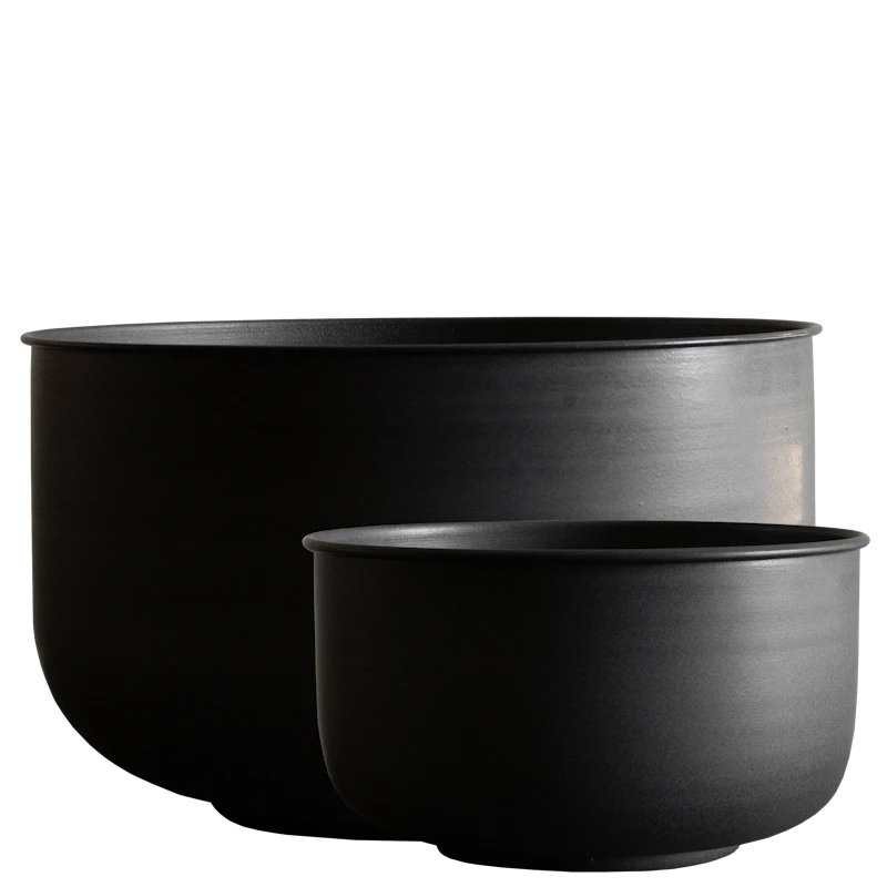 Out Wide Utendørs Gryter 2-pk, Sort