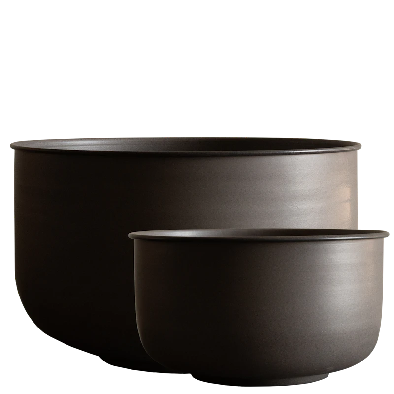 Out Wide Utendørs Gryter 2-pk, Brun