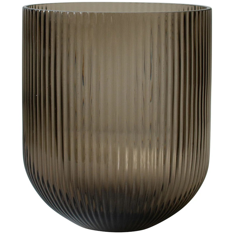 Simple Stripe Vase 22 cm, Brun