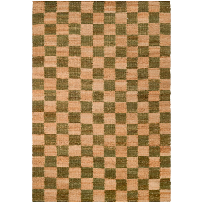 Chess Juteteppe 180x270 cm, Naturfarget / Grønn