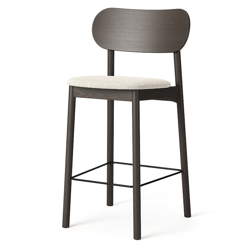 Elephant Barstol, Mørk Eik / Hvit Bouclé